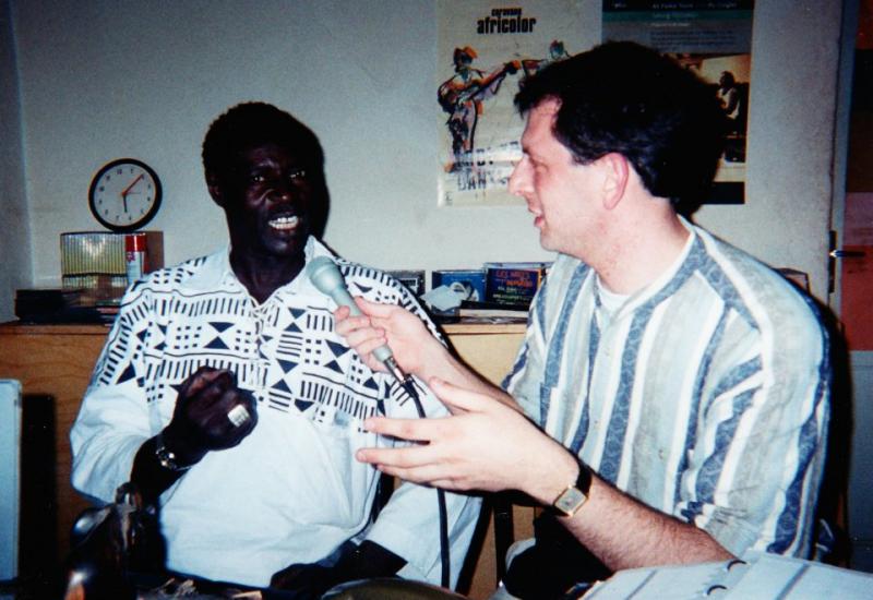Interviewing Ali Farka Toure, at his studio in Mali